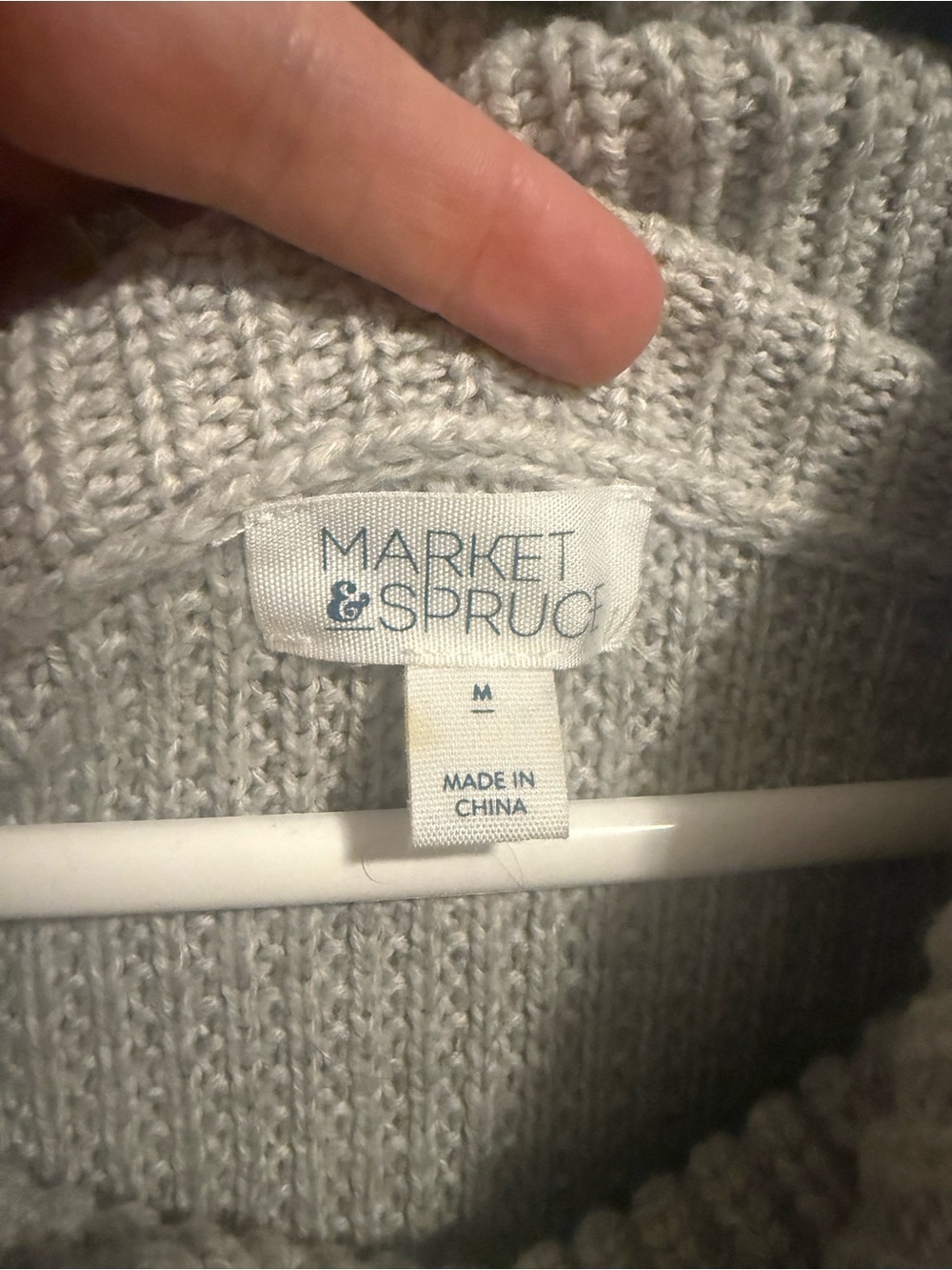 Market & Spruce Taupe Cowl Neck Sweater - Picture 6 of 6
